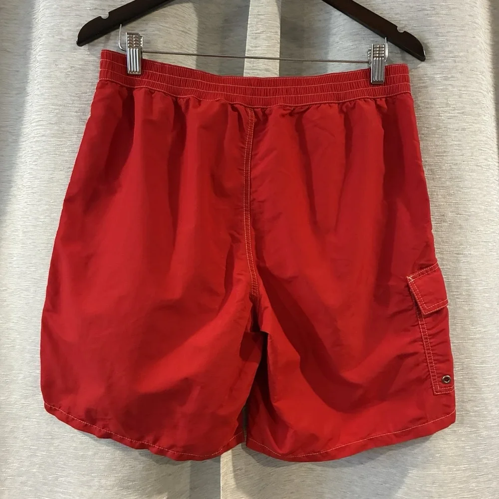 Polo Ralph Lauren Swim Trunks‎ Mens Medium Red Cargo Pocket Board Shorts